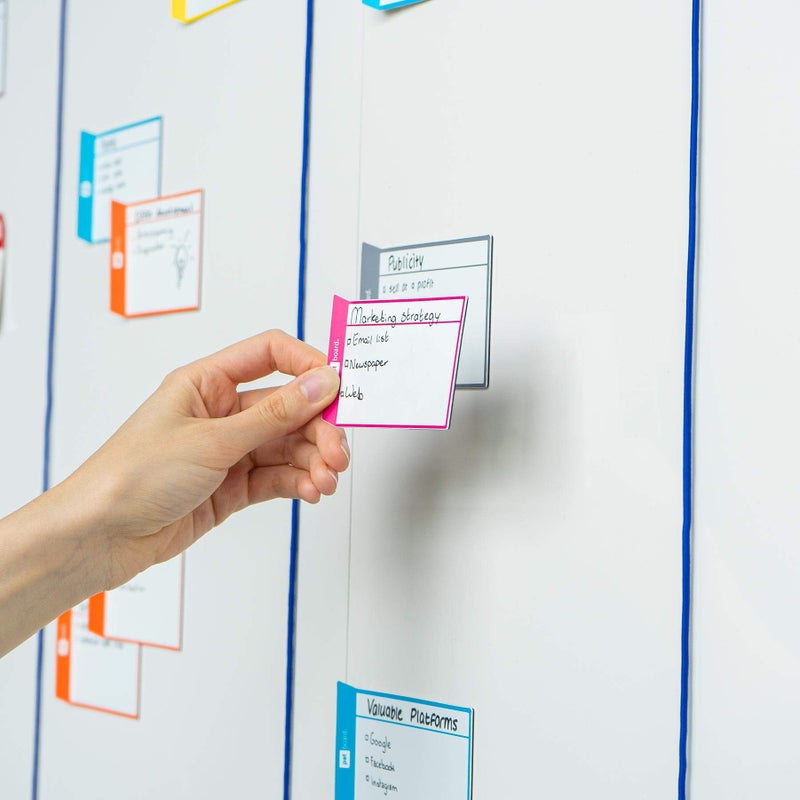 PATboard Scrum Board and Kanban Board - Magnetic Task Cards - S (Small) - Set of 16 - Blue - Image 4